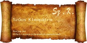 Szűcs Kleopátra névjegykártya